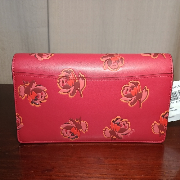 Coach Callie Floral Foldover Clutch with Shoulder Strap NWT - Picture 6 of 8